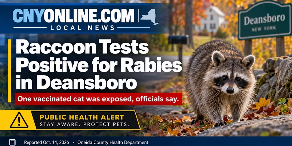 Raccoon Tests Positive for Rabies in Deansboro, NY