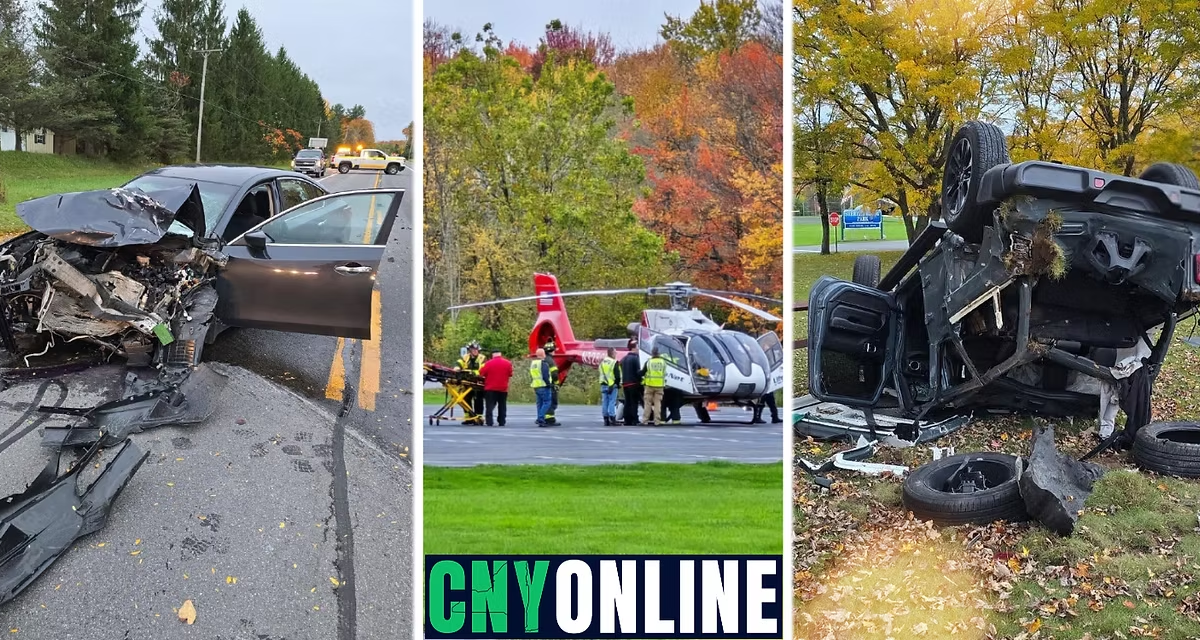 Serious Two-Vehicle Rollover Crash in New Hartford Sends One Patient to Regional Trauma Center